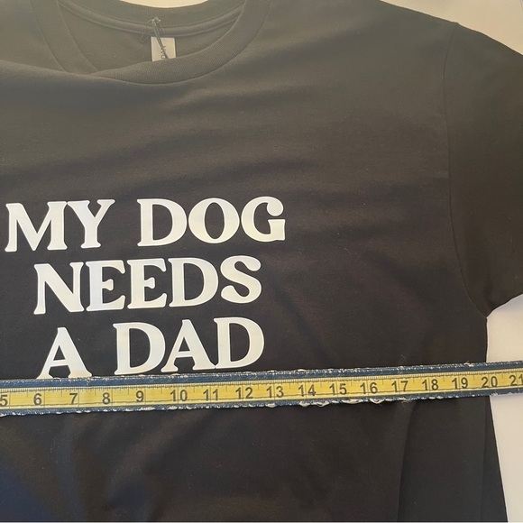 Graphic Funny Dog Shirt My Dog Needs a Dad Black Large - Picture 5 of 7